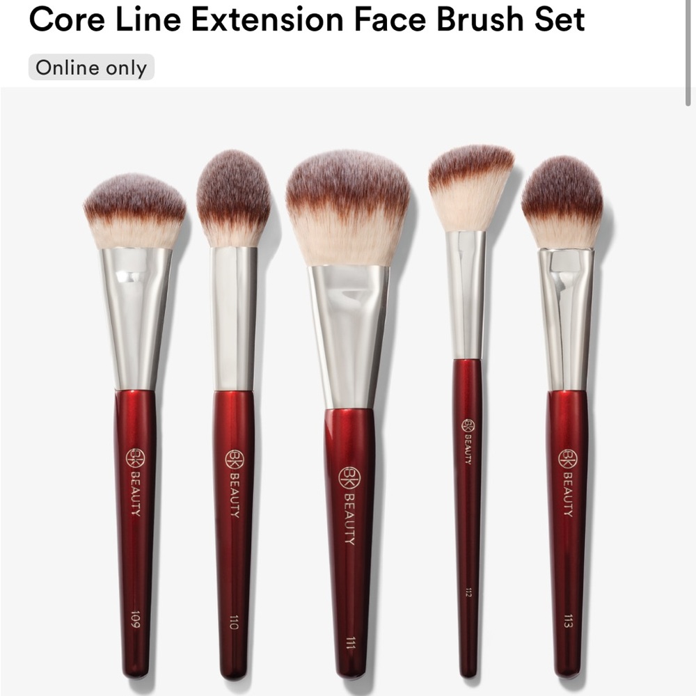 BK Beauty Core Extension Face Brush Set - Red and Silver - Picture 3 of 3